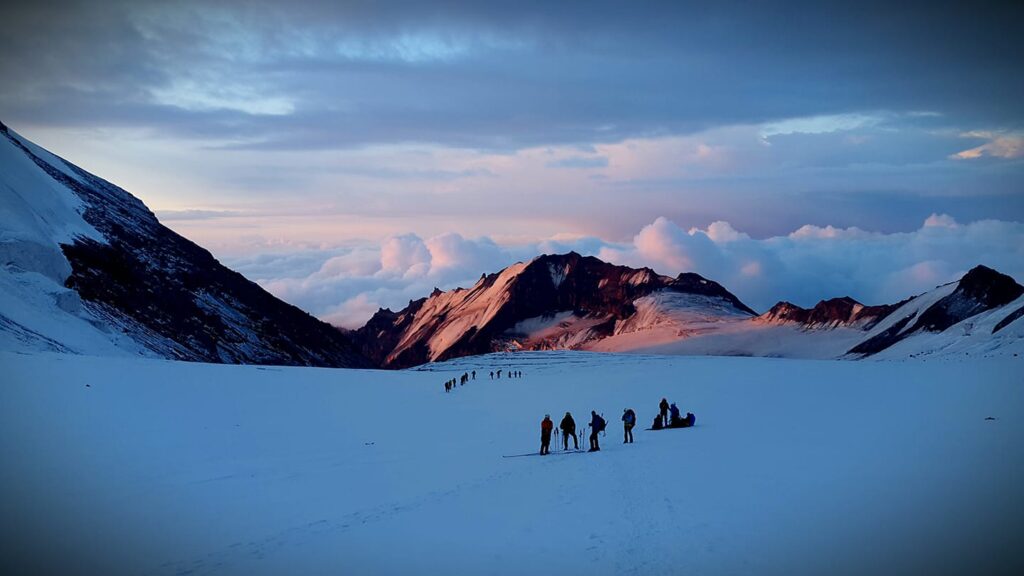 The suddle of Mt. Kazbek