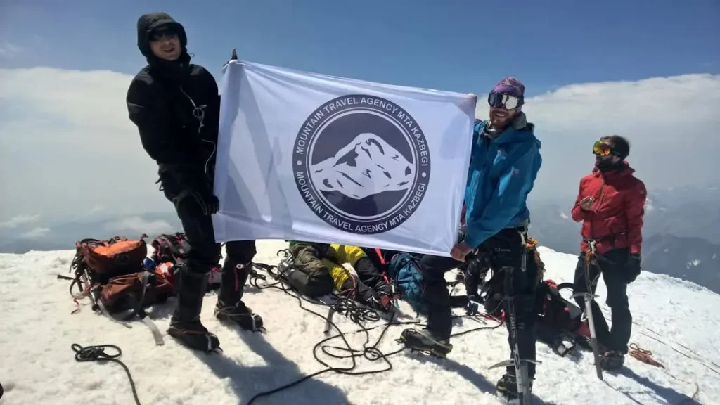 Mt. Kazbek climbing